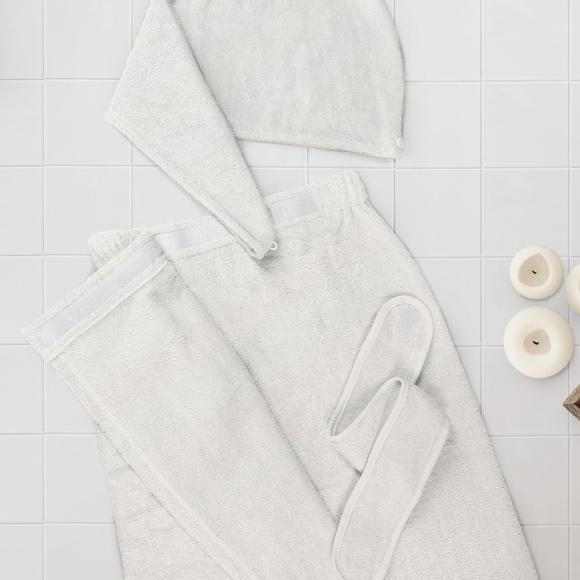 Lavender and Sage 3-Pc. Cotton Drying Bath Wrap Set - Picture 1 of 4